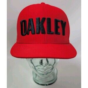 Oakley Red Mesh Embroidered Snapback Hat‎ Cap